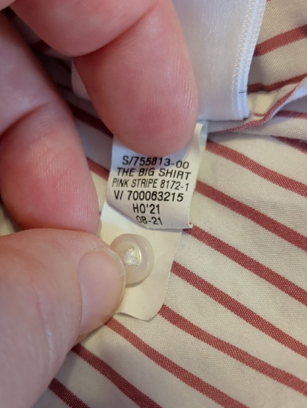 GAP Women's Pink and White Vertical Stripe Button-Up Shirt "The Big Shirt" - M - Picture 11 of 12